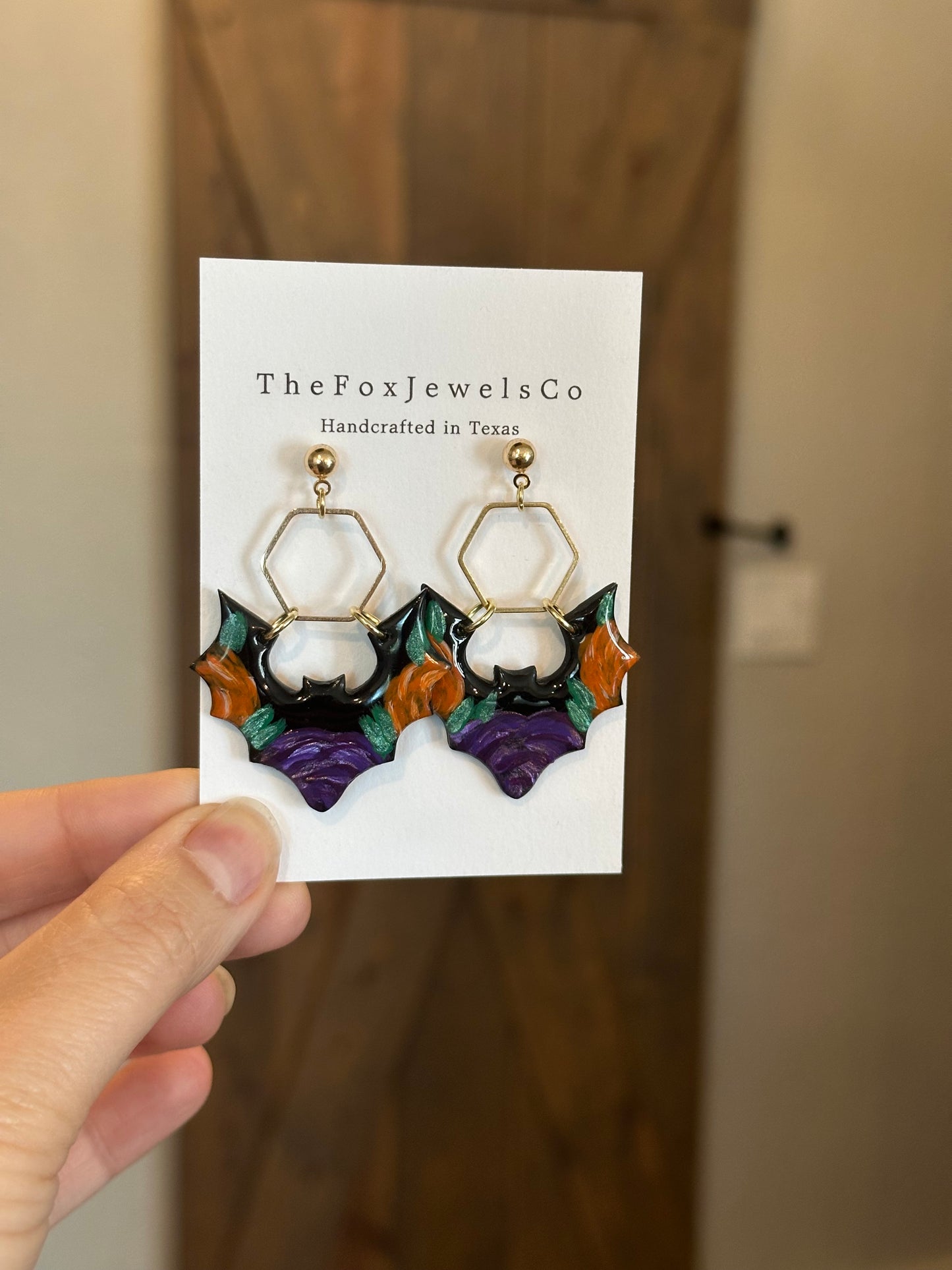 Hand painted Bat Dangles