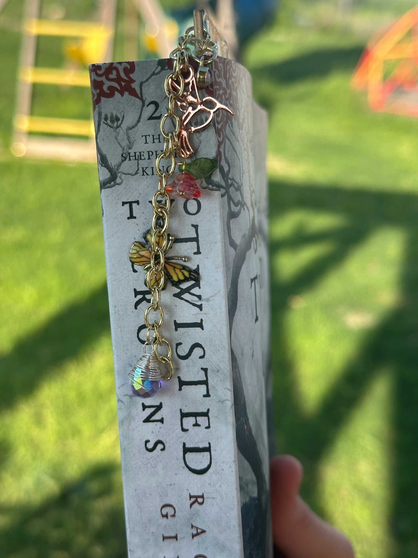 Sea Turtle Stained Glass Polymer Clay Bookmark – With Charms