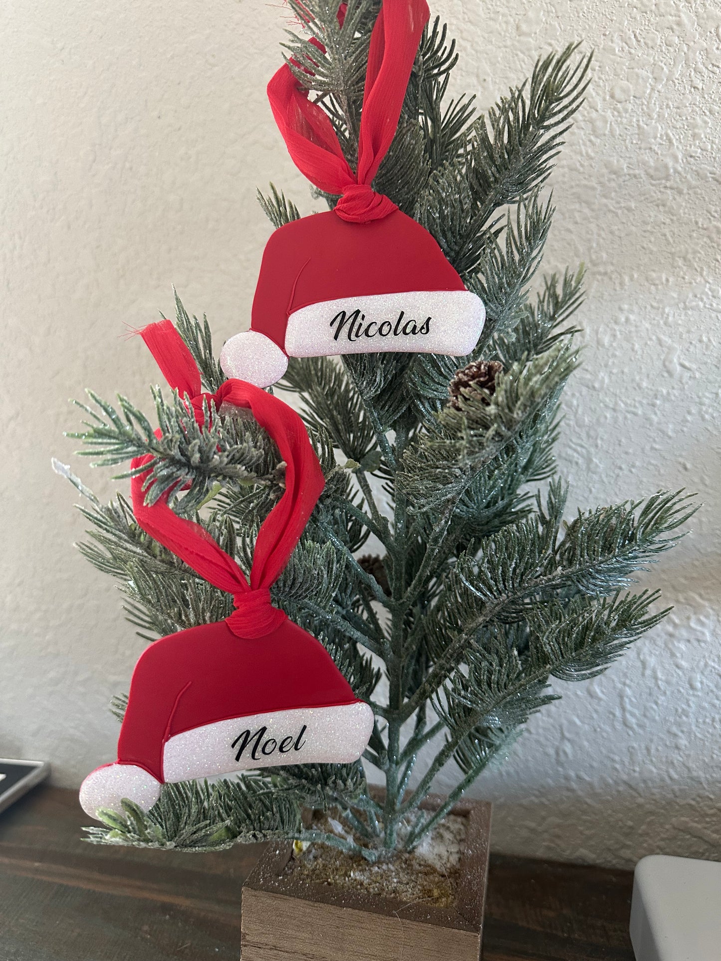 Santa Hat Ornament Personalized