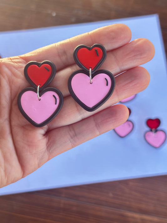 Cartoon Heart Earrings