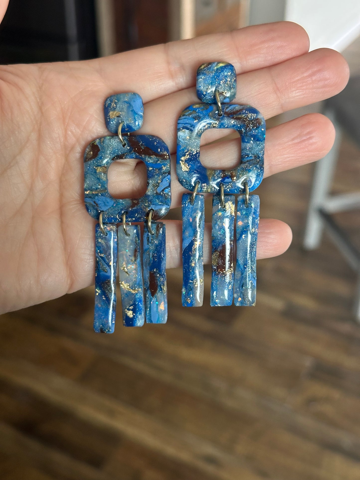 Blue Boho Dangles