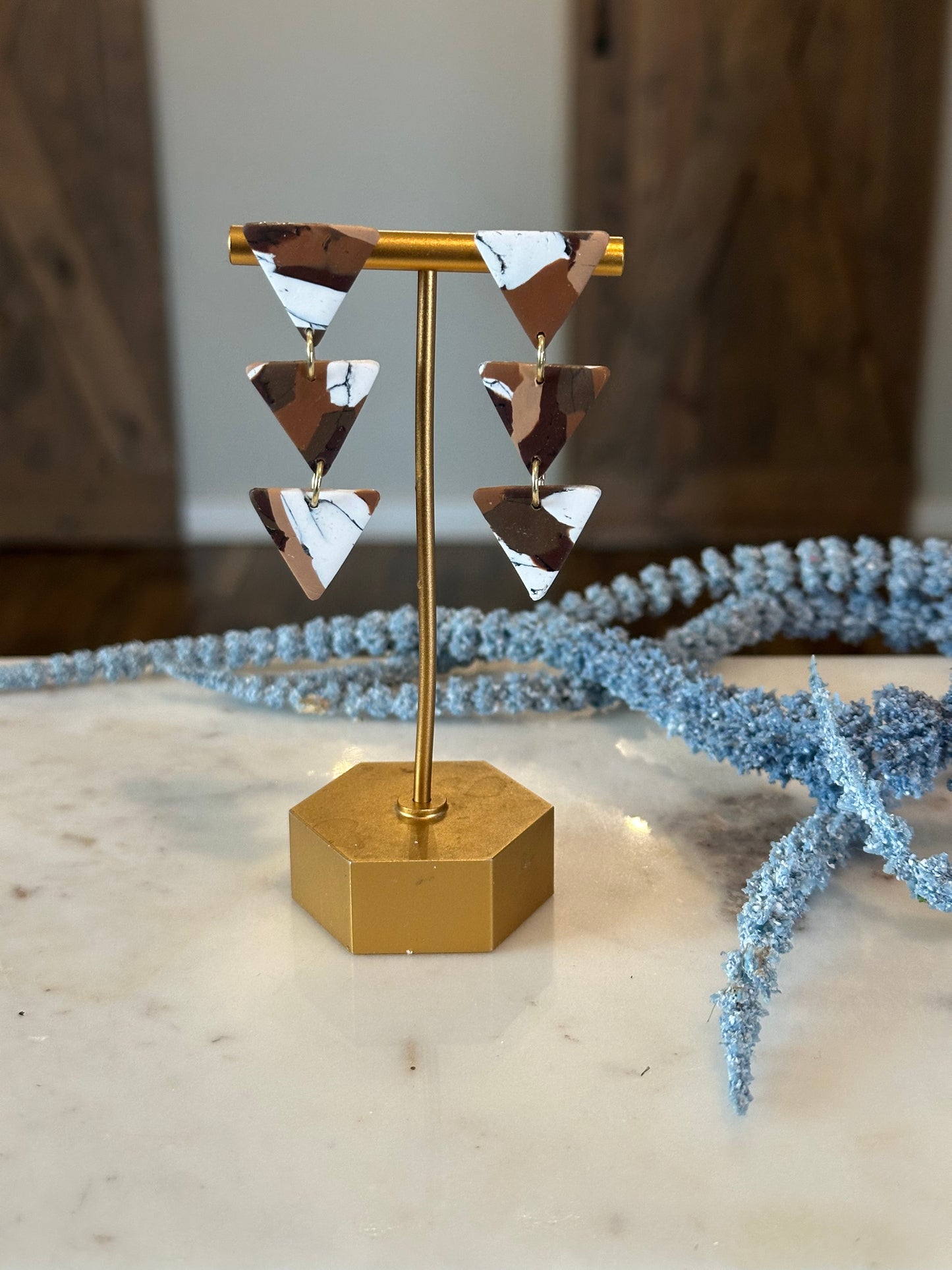 3 Tier Triangle Drop Earrings