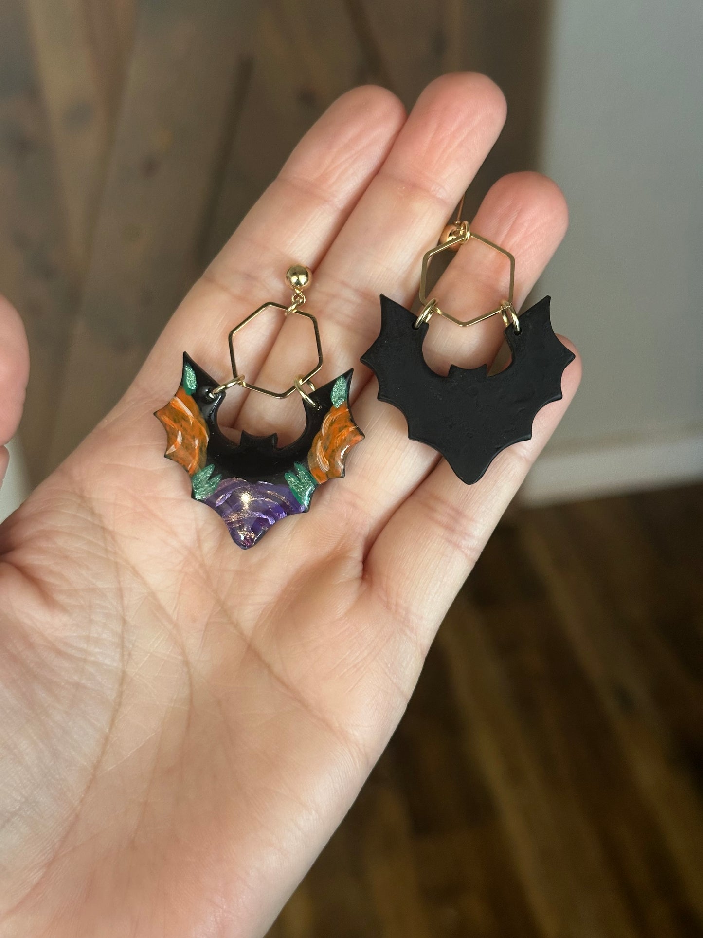 Hand painted Bat Dangles