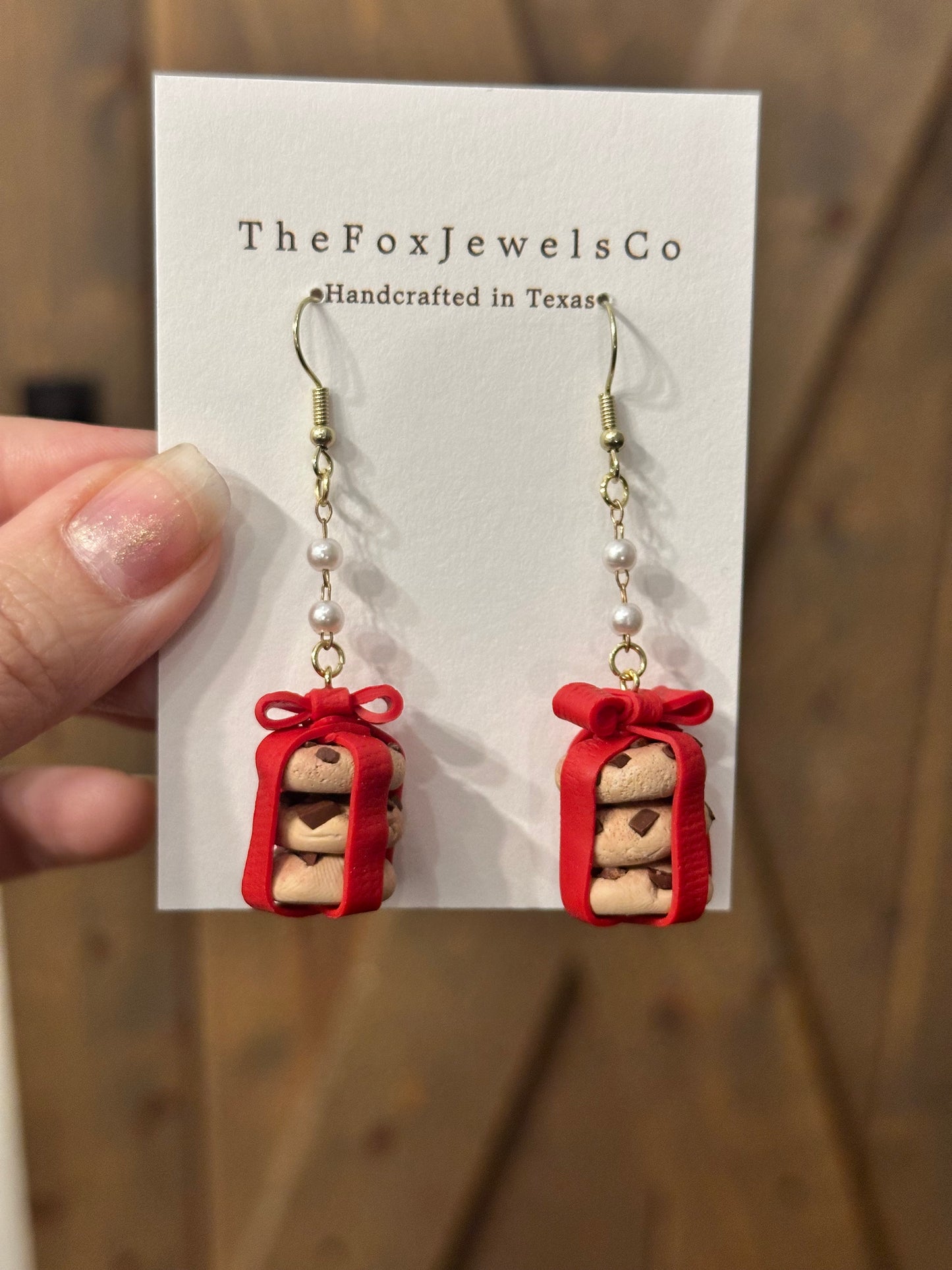Chunky Chocolate Chip Cookie Stack Earrings