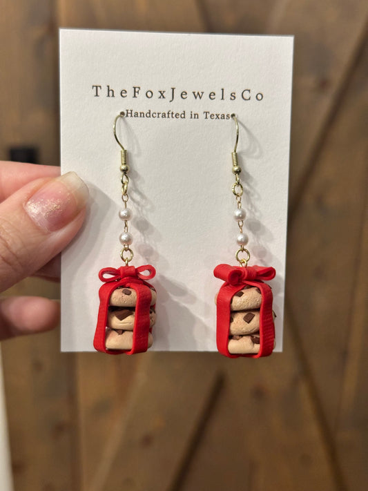 Chunky Chocolate Chip Cookie Stack Earrings