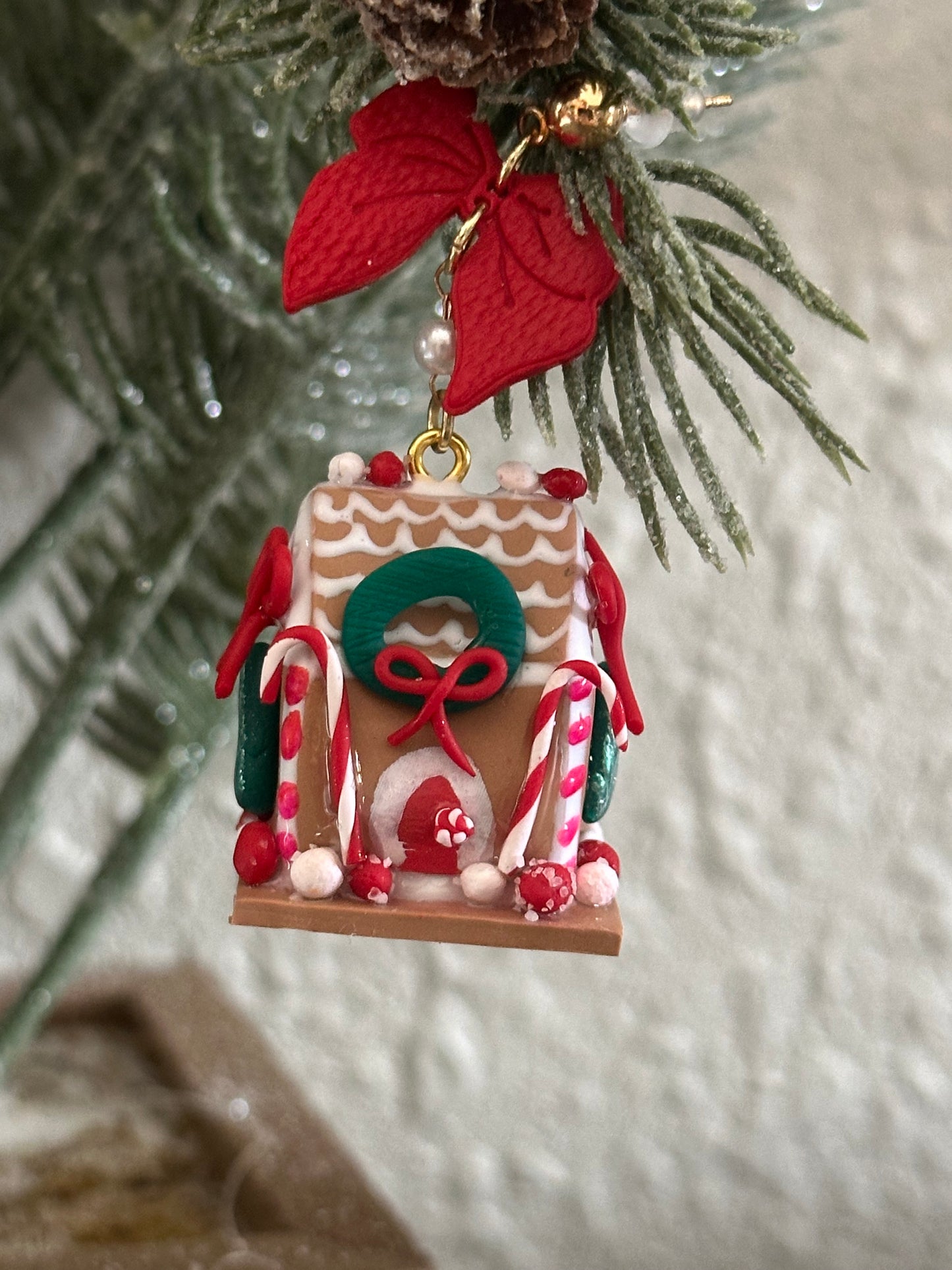 3D Gingerbread House Earrings