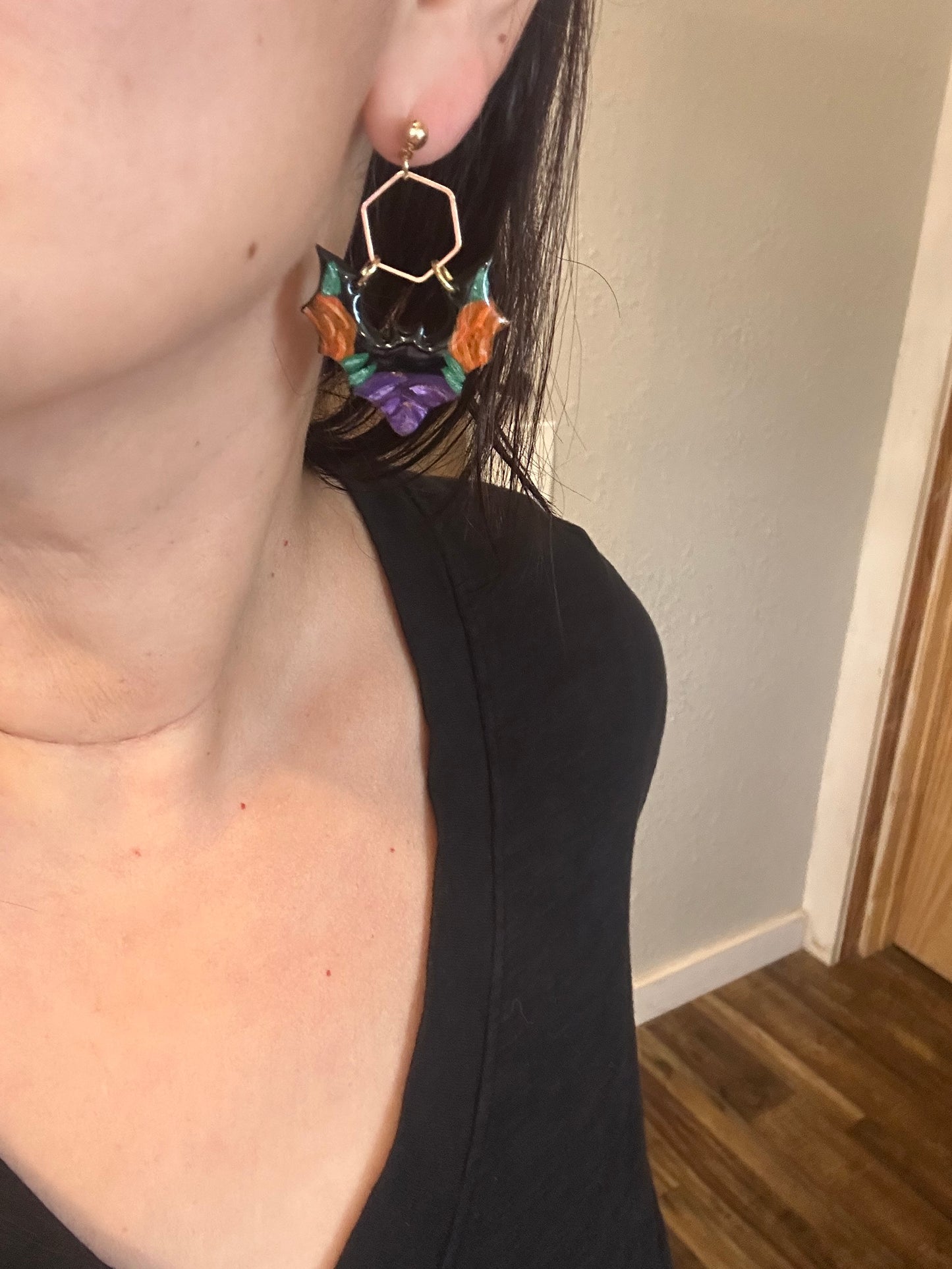 Hand painted Bat Dangles