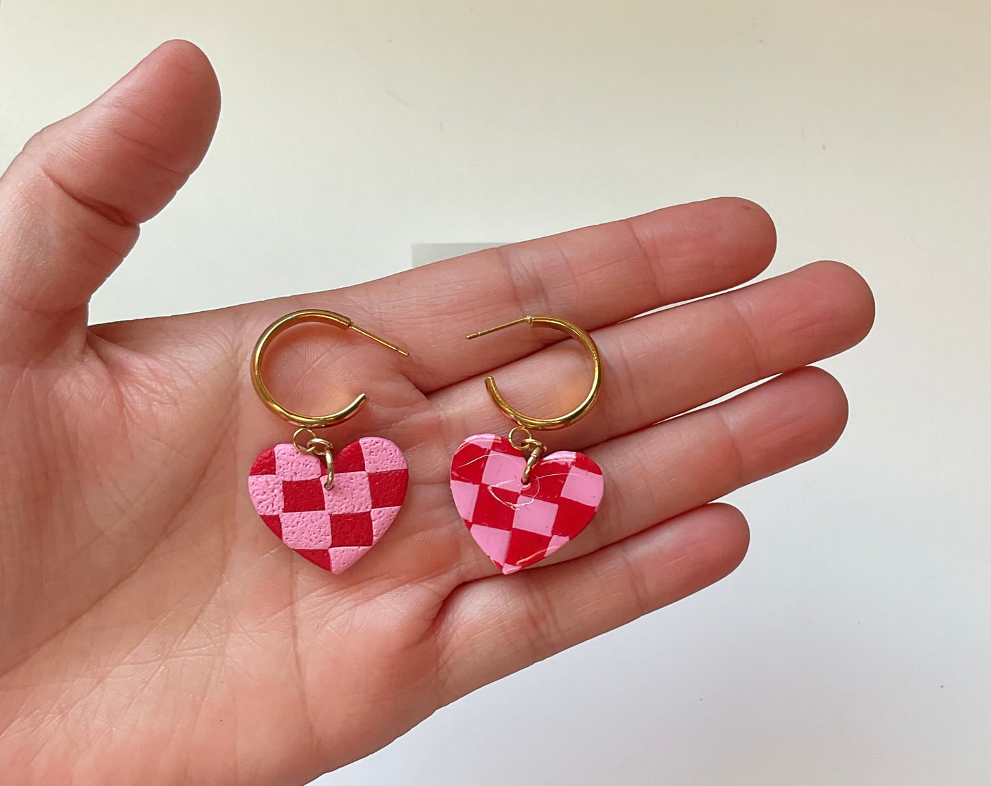 Checkered Heart Earrings