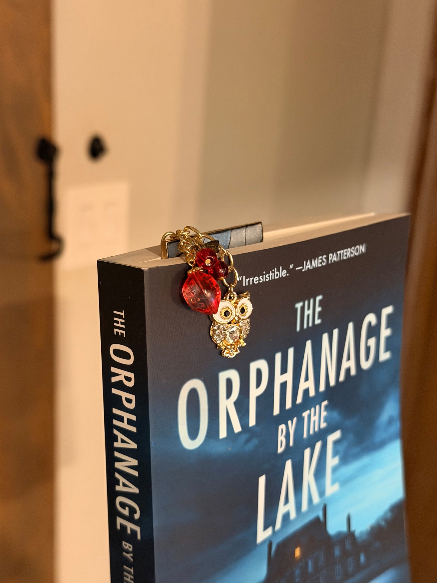 Stained Glass Mushroom Bookmark with Charms – Handmade Polymer Clay & Resin