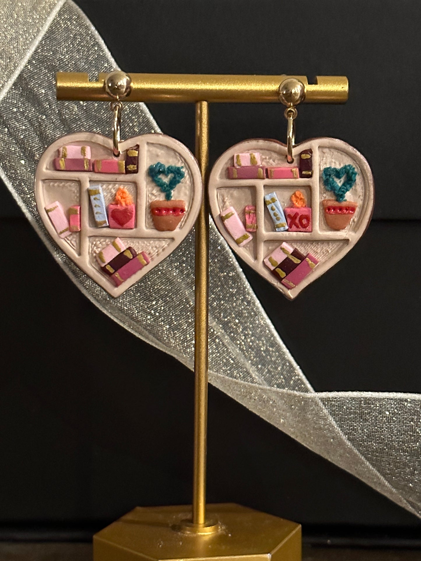 Heart Bookshelf Earrings