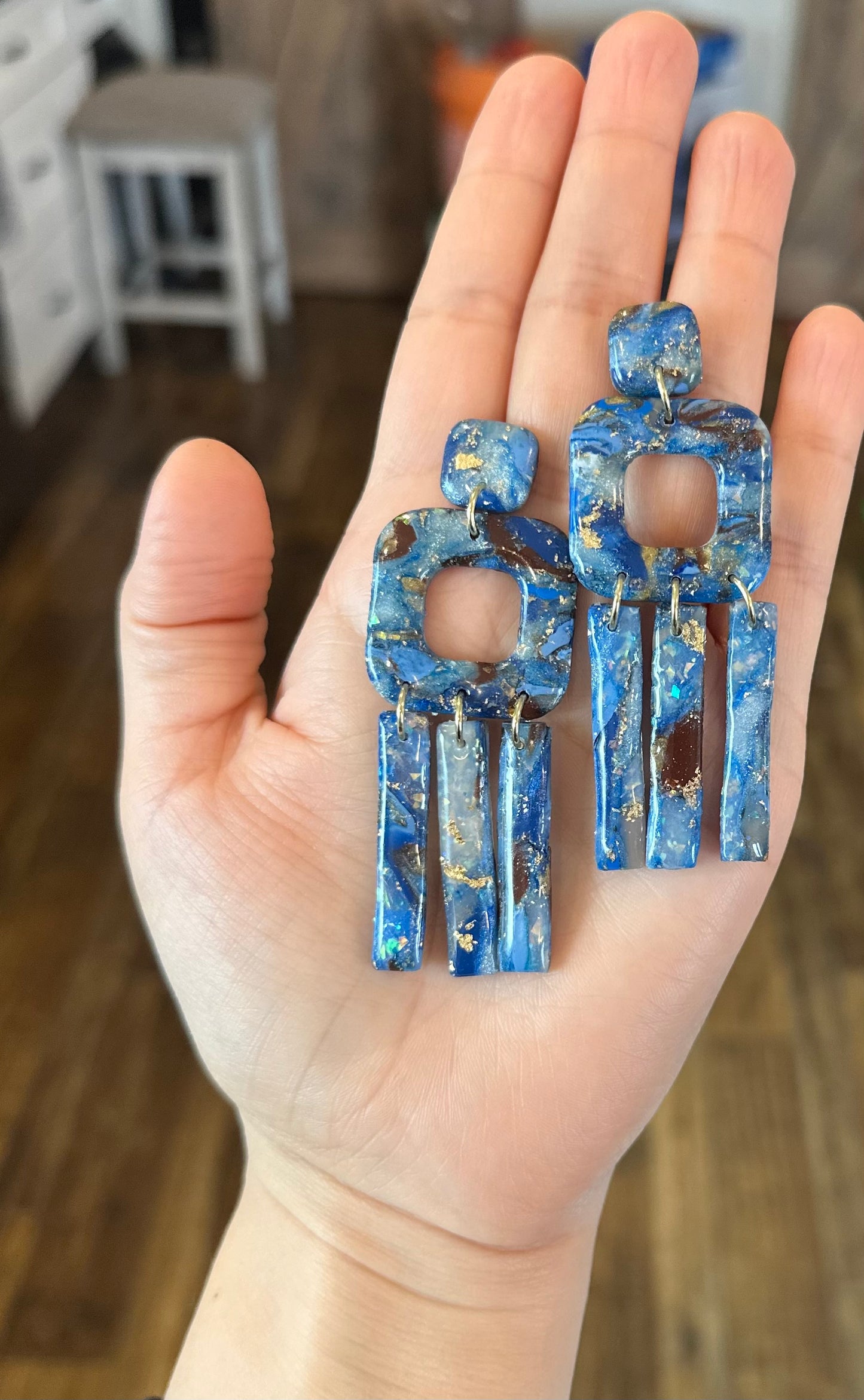 Blue Boho Dangles