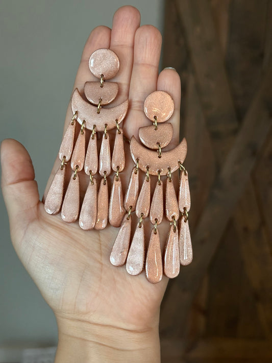 Rose Gold Chandelier Earrings