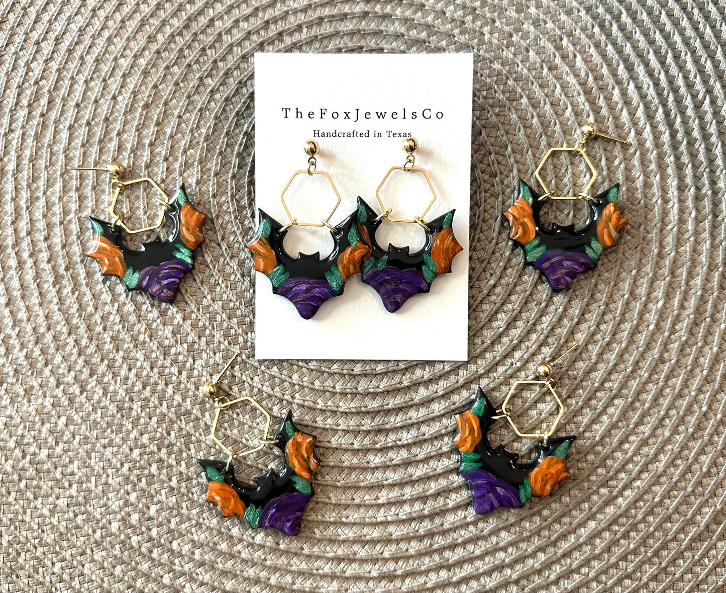 Hand painted Bat Dangles