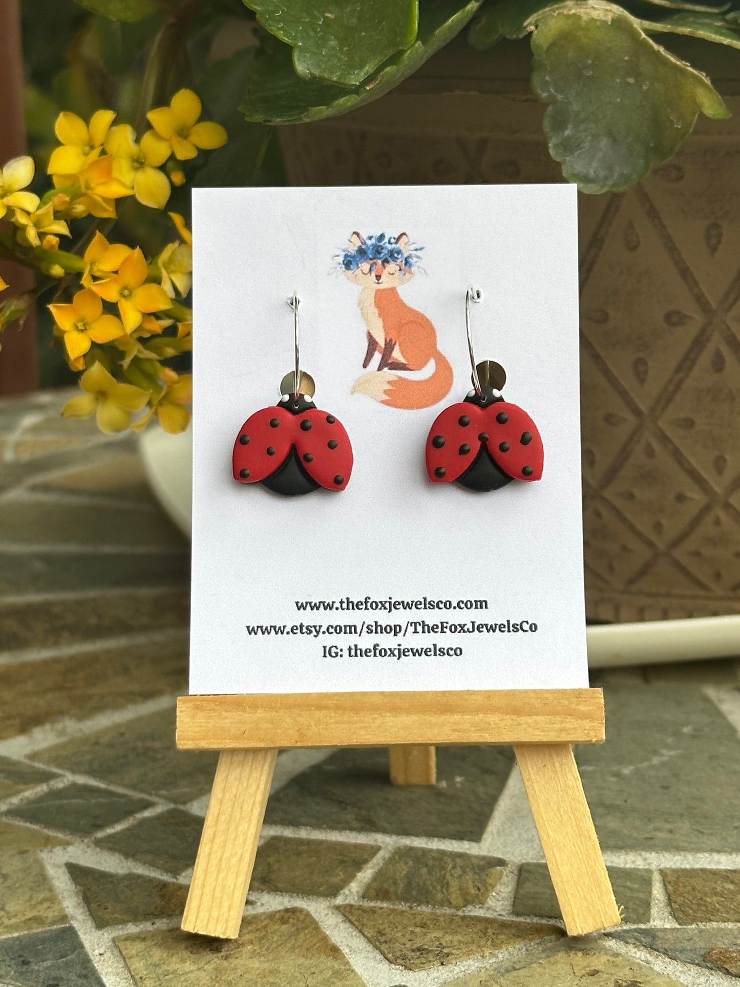 Ladybugs, Ladybug Earrings, Earrings, Nature Earrings, Jewelry, Hoop Earrings, Love bug, Handmade, Handmade Earrings, Gifts, Gifts for her, Gifts for friends, Gifts for moms