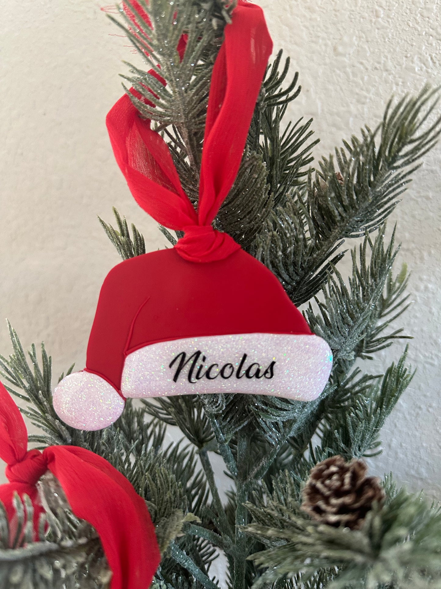 Santa Hat Ornament Personalized