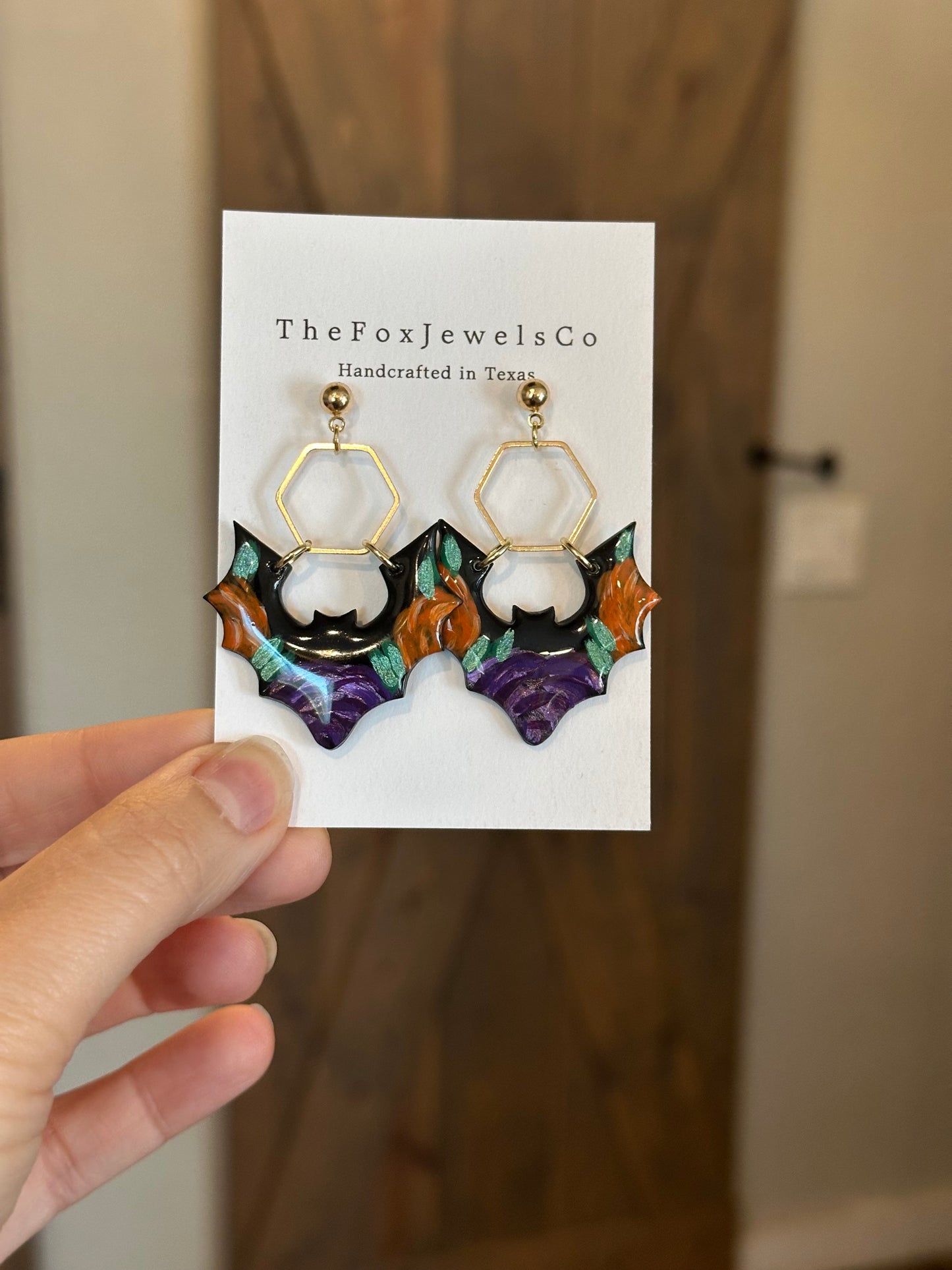 Hand painted Bat Dangles