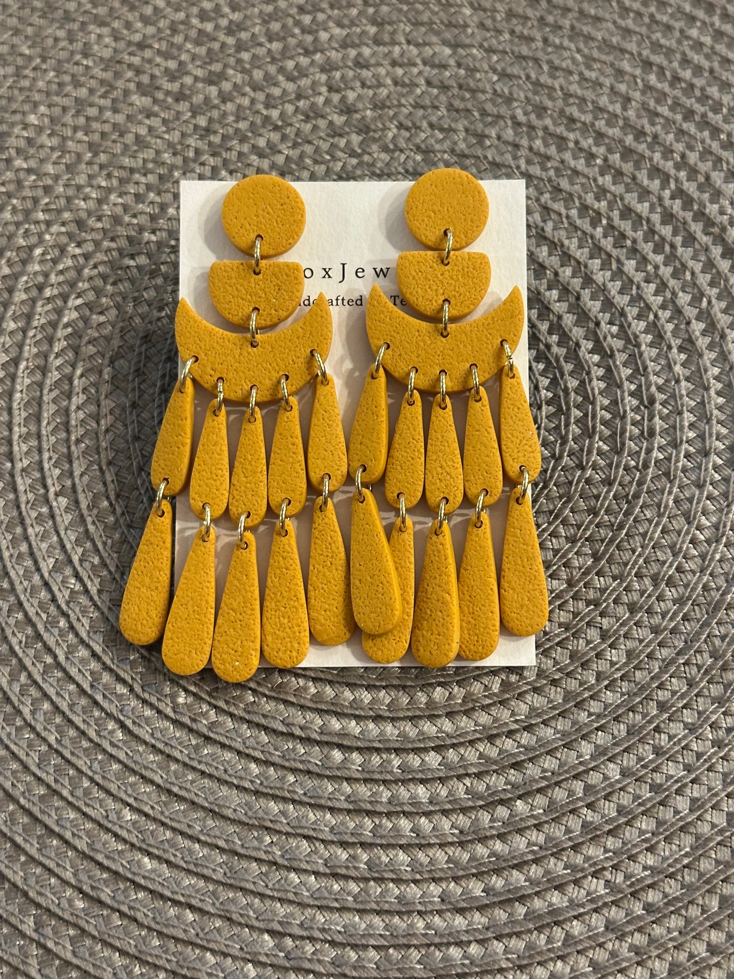 Mustard Yellow Chandelier Earrings – Oversized Fall Statement Jewelry