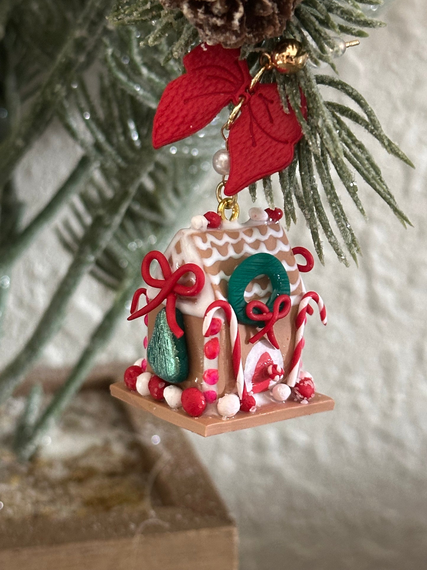 3D Gingerbread House Earrings