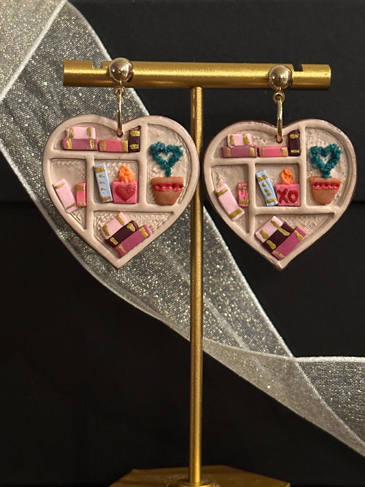 Heart Bookshelf Earrings