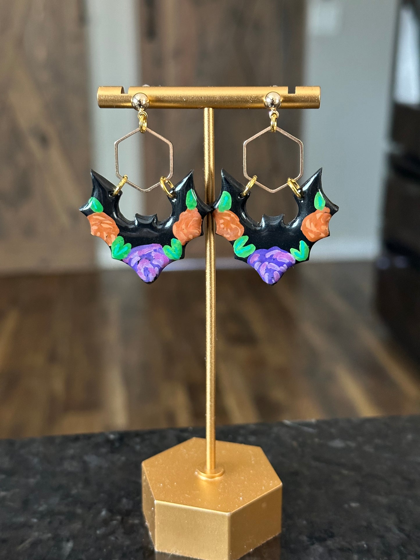 Hand painted Bat Dangles