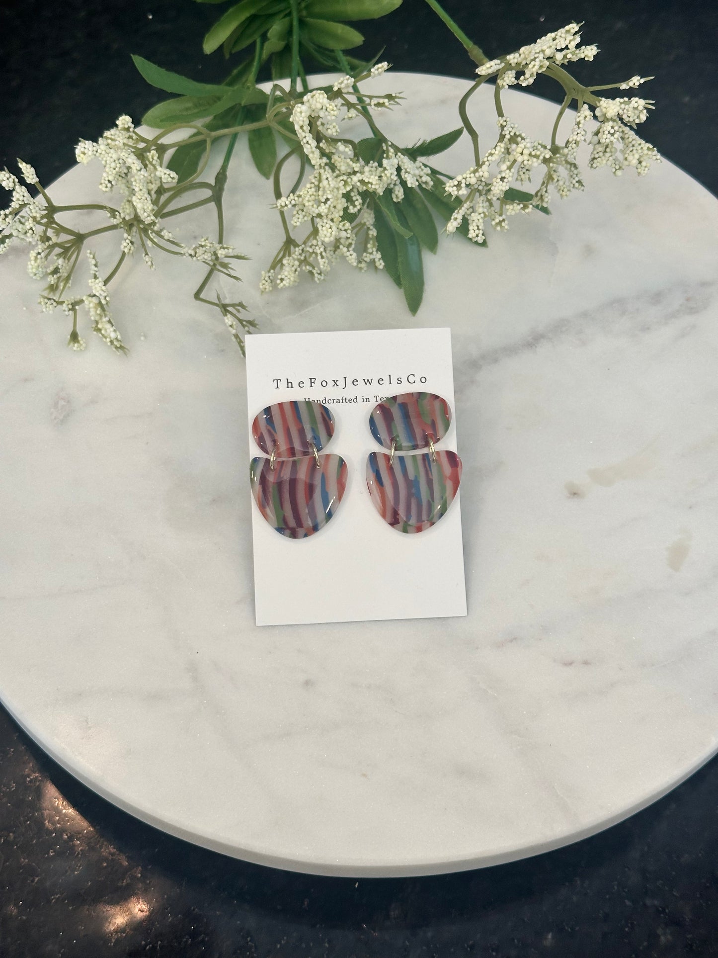 Colorful Translucent Drop Earrings – Bold Polymer Clay Statement Jewelry | Modern Everyday Earrings