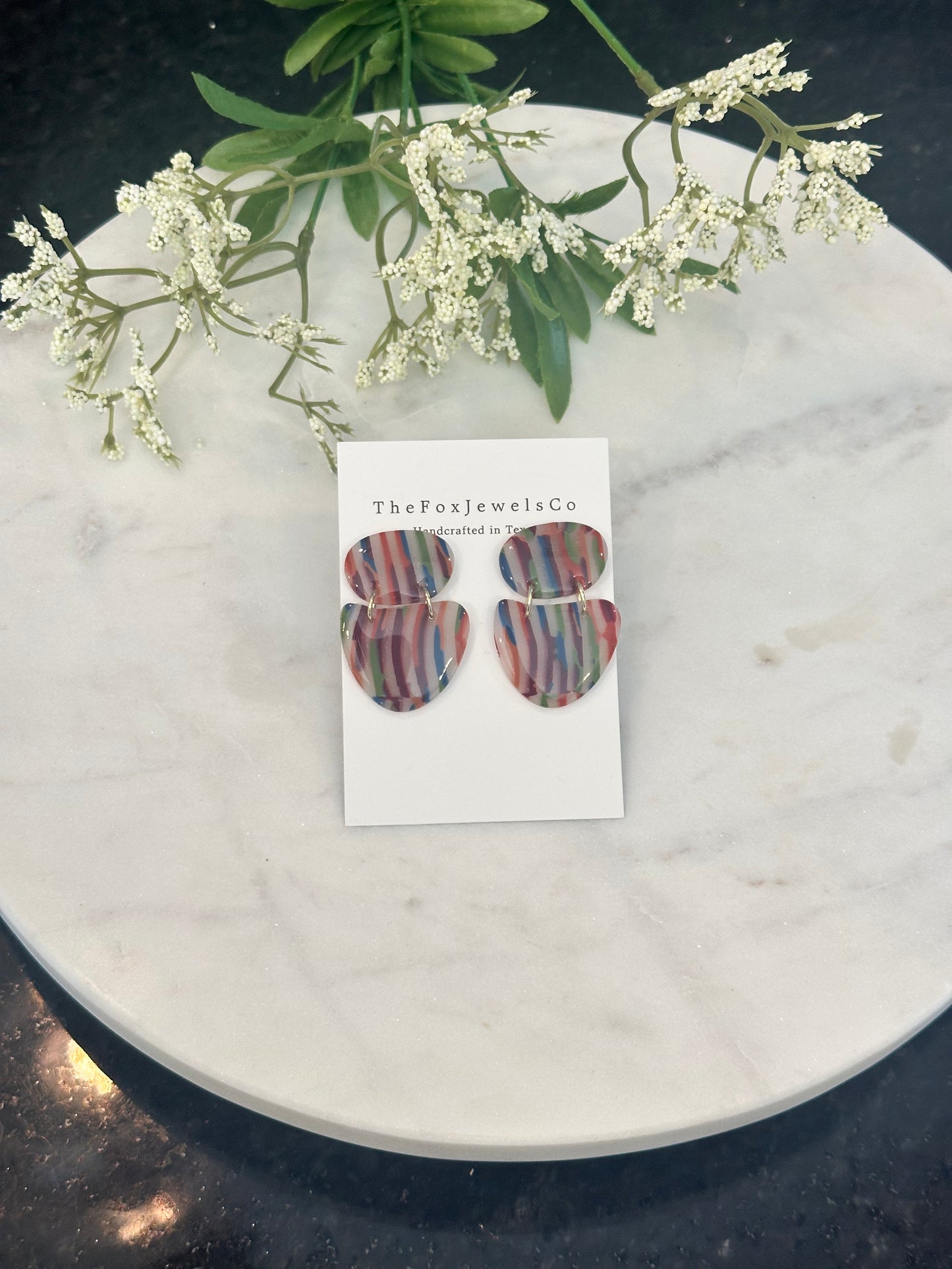 Colorful Translucent Drop Earrings – Bold Polymer Clay Statement Jewelry | Modern Everyday Earrings