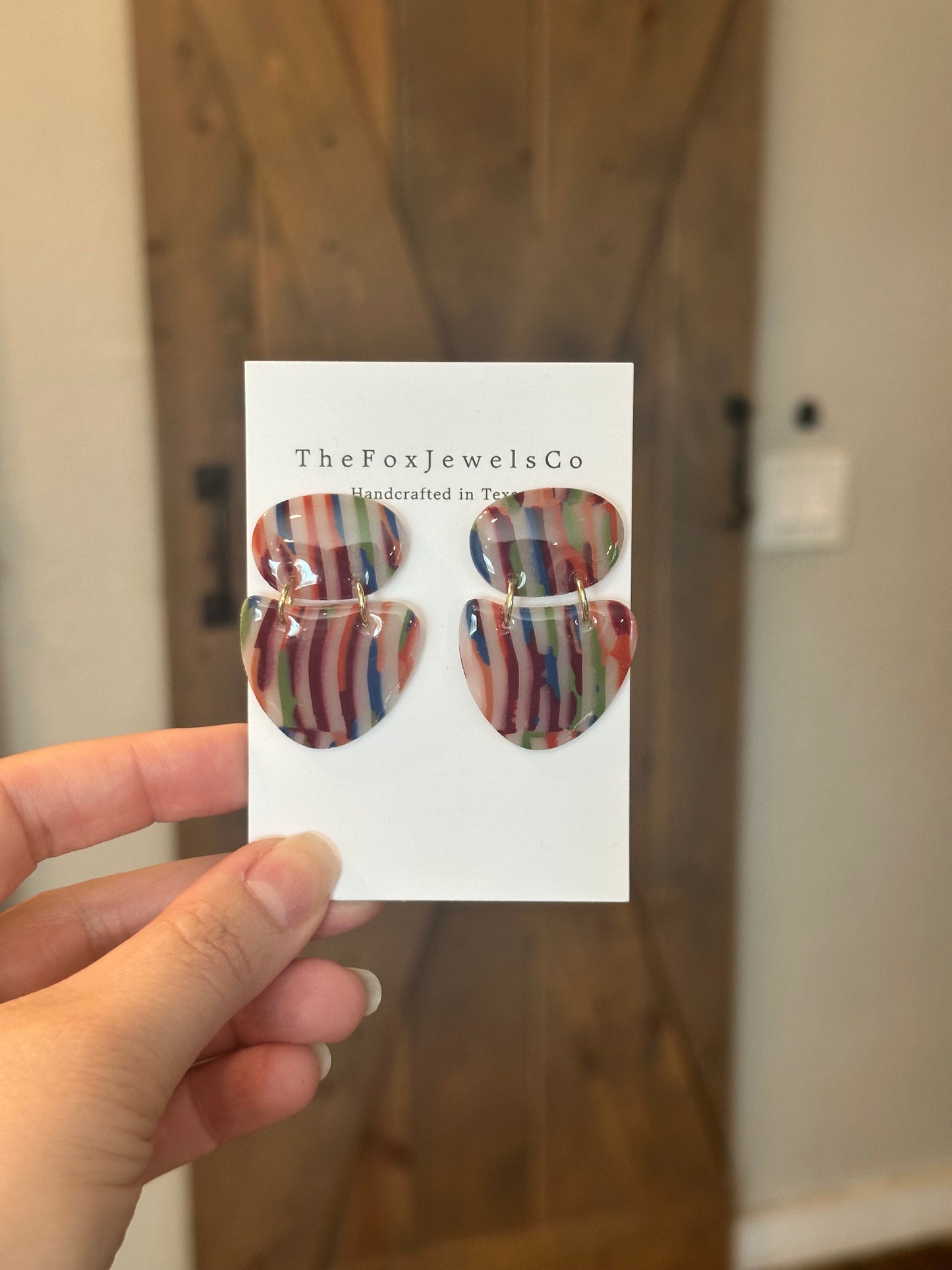 Colorful Translucent Drop Earrings – Bold Polymer Clay Statement Jewelry | Modern Everyday Earrings