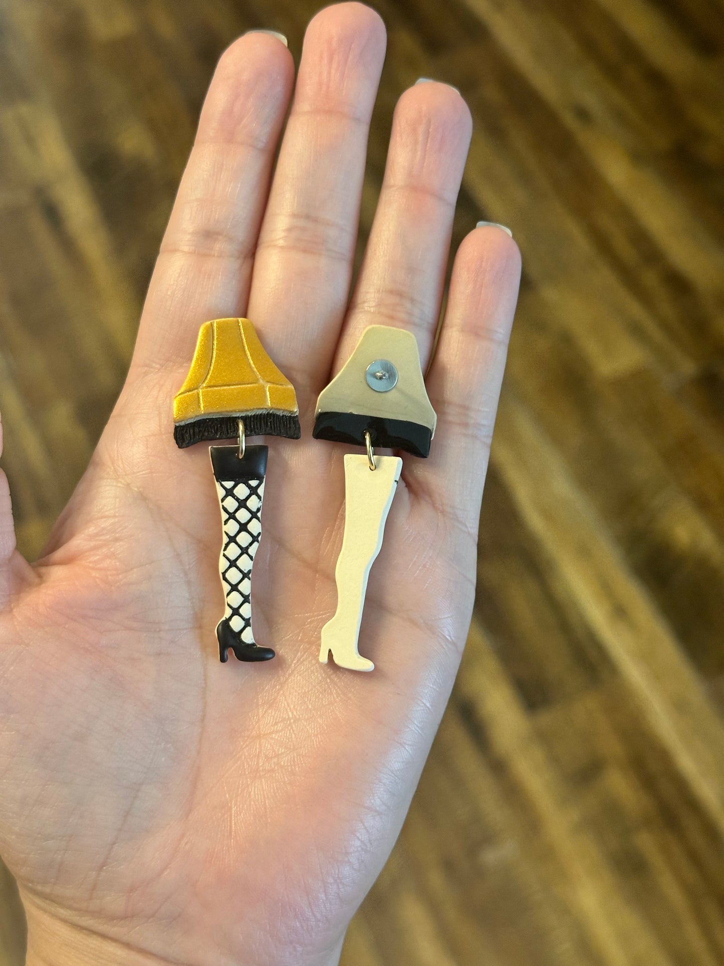 Leg Lamp Earrings – Handmade Polymer Clay Christmas Earrings | A Christmas Story Inspired Holiday Jewelry
