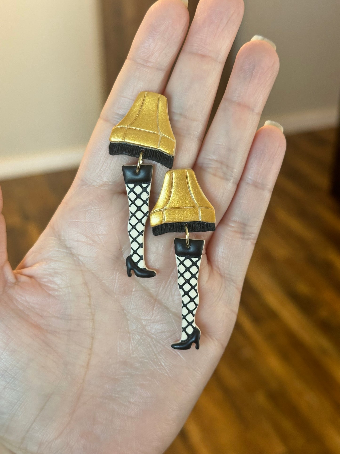 Leg Lamp Earrings – Handmade Polymer Clay Christmas Earrings | A Christmas Story Inspired Holiday Jewelry