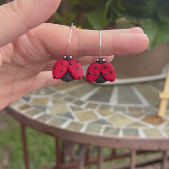 Ladybugs, Ladybug Earrings, Earrings, Nature Earrings, Jewelry, Hoop Earrings, Love bug, Handmade, Handmade Earrings, Gifts, Gifts for her, Gifts for friends, Gifts for moms